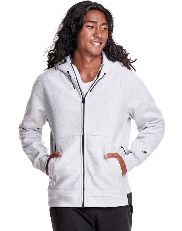 Champion Mens Hoodie NZ - Defender Series Reverse Weave® Stormshell Full Zip Grey ( 5678-VHYCP )